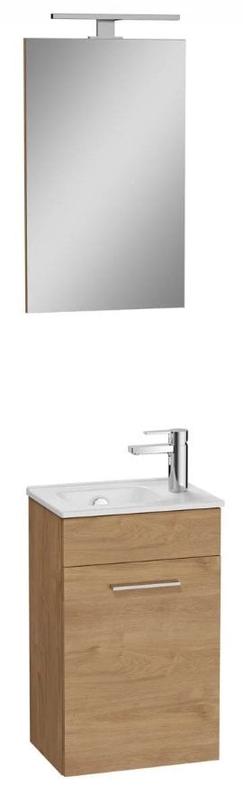 Vitra Mia 67089 Banyo Dolabı Seti 40 Cm,Kapaklı,Tezgahüstü Lavabolu,Altın Meşe